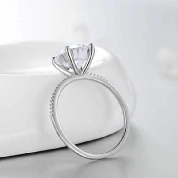 Luxury Sterling Silver Engagement Ring 3CT - Picture 4 of 13